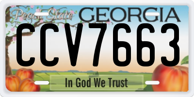 GA license plate CCV7663