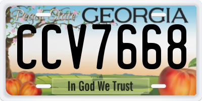 GA license plate CCV7668