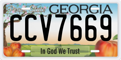 GA license plate CCV7669