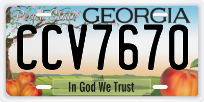 GA license plate CCV7670