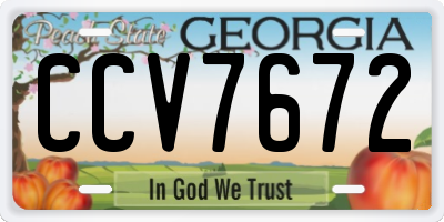 GA license plate CCV7672