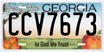 GA license plate CCV7673