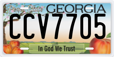 GA license plate CCV7705