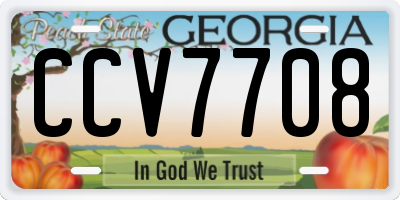 GA license plate CCV7708