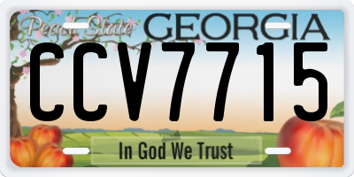 GA license plate CCV7715
