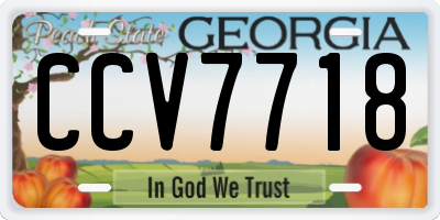 GA license plate CCV7718