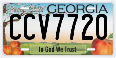 GA license plate CCV7720