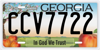 GA license plate CCV7722