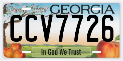 GA license plate CCV7726