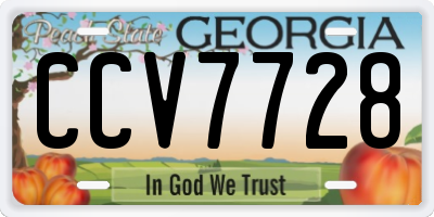 GA license plate CCV7728