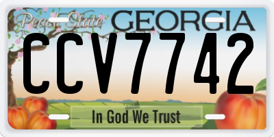 GA license plate CCV7742
