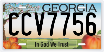 GA license plate CCV7756