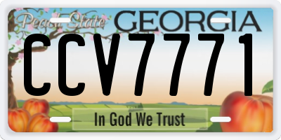 GA license plate CCV7771