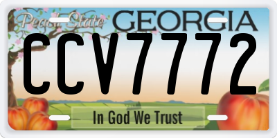 GA license plate CCV7772