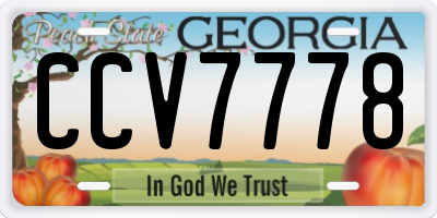 GA license plate CCV7778