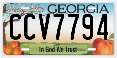 GA license plate CCV7794