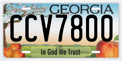 GA license plate CCV7800