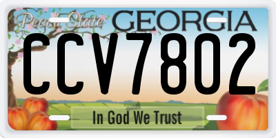 GA license plate CCV7802