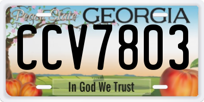 GA license plate CCV7803