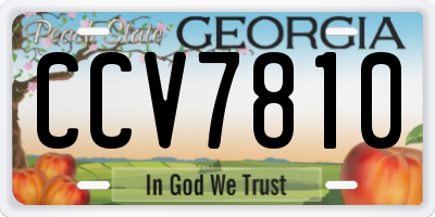 GA license plate CCV7810