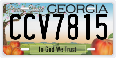 GA license plate CCV7815
