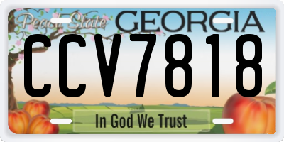 GA license plate CCV7818