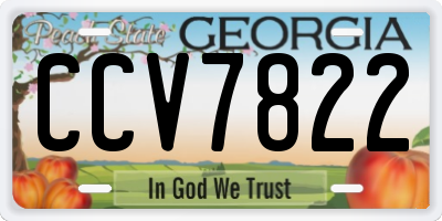 GA license plate CCV7822