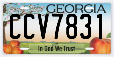 GA license plate CCV7831