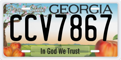 GA license plate CCV7867
