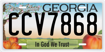 GA license plate CCV7868