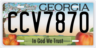 GA license plate CCV7870