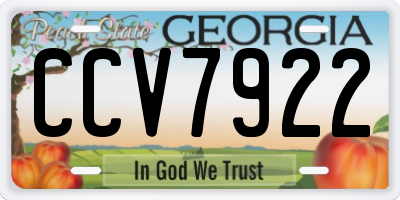 GA license plate CCV7922