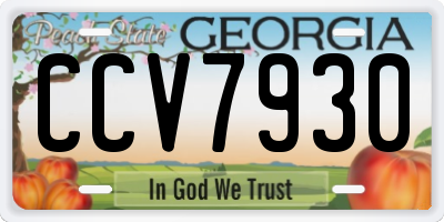GA license plate CCV7930