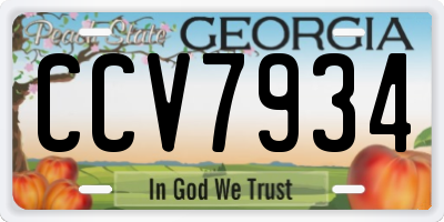 GA license plate CCV7934