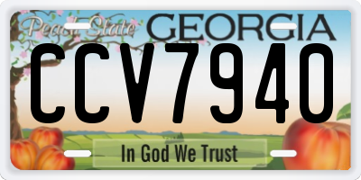 GA license plate CCV7940