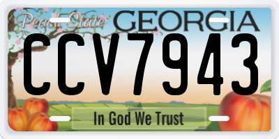 GA license plate CCV7943