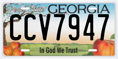 GA license plate CCV7947