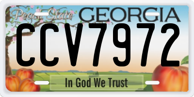 GA license plate CCV7972