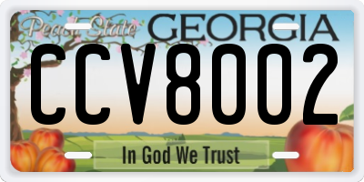 GA license plate CCV8002