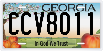 GA license plate CCV8011