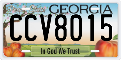 GA license plate CCV8015