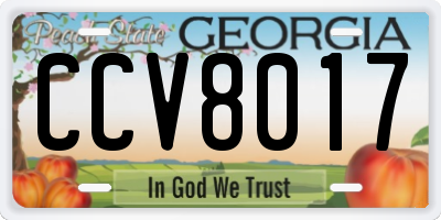 GA license plate CCV8017