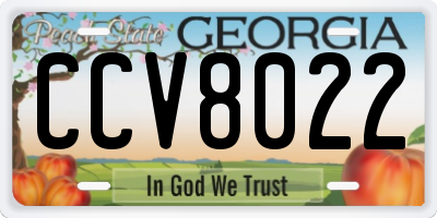 GA license plate CCV8022