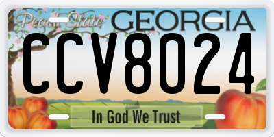 GA license plate CCV8024