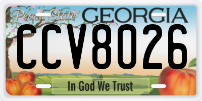 GA license plate CCV8026