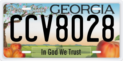 GA license plate CCV8028