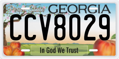 GA license plate CCV8029