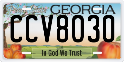 GA license plate CCV8030