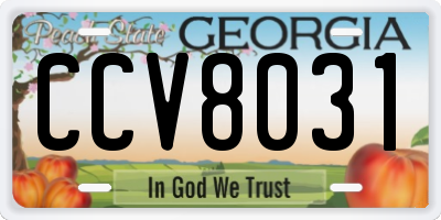 GA license plate CCV8031