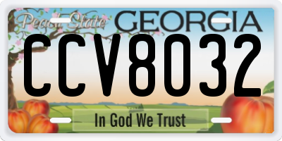 GA license plate CCV8032